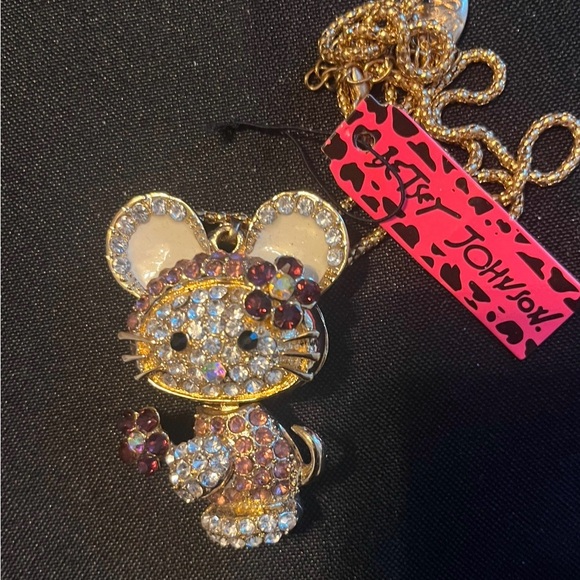 Betsey Johnson Crystal Kitty necklace - Picture 3 of 5
